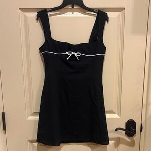 Peppermayo Black Dress with White Bow